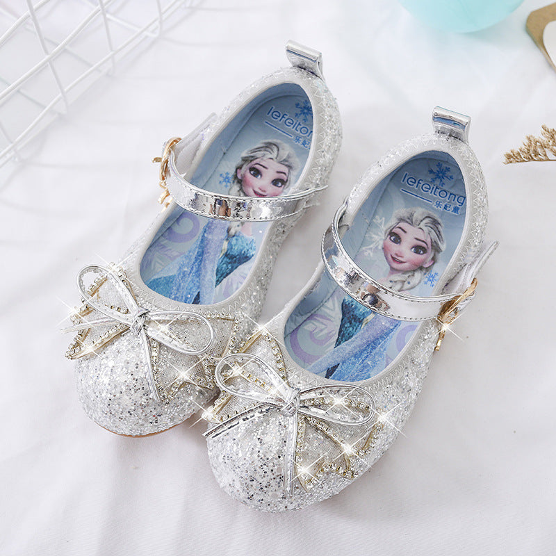 Mädchen Glitzernde Ballerina-Schuhe mit Schleifen- und Strassverzierungen Drune