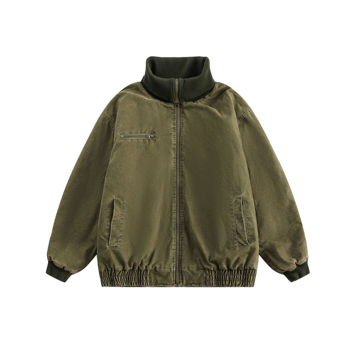 Unisex Oversize-Bomberjacke mit hohem Rippkragen und elastischem Saum Drune