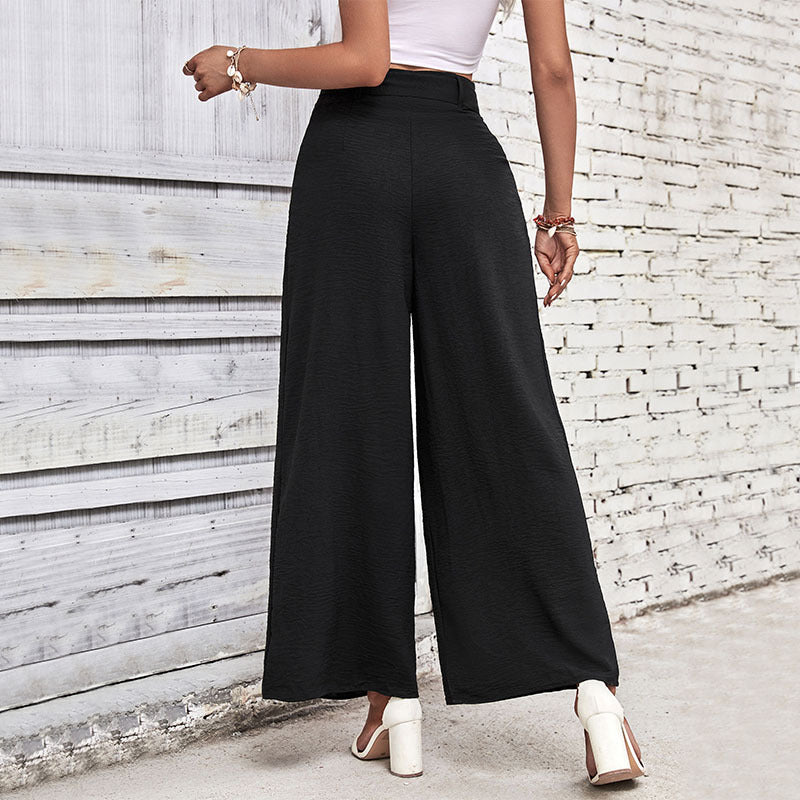 Damen Weitgeschnittene Hose mit Taillenkordel Drune