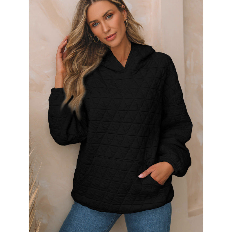 Damen gesteppter Kapuzenpullover mit praktischen Taschen Drune