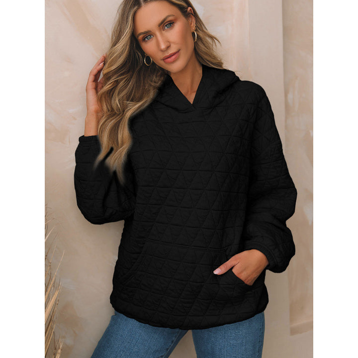 Damen gesteppter Kapuzenpullover mit praktischen Taschen Drune