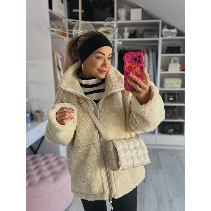 Damen Flauschige Teddyjacke Drune