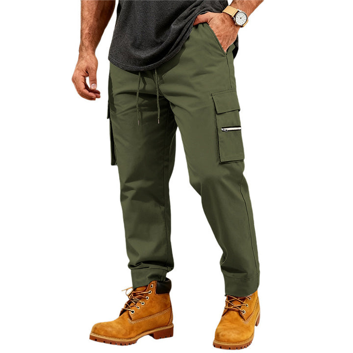 Herren Funktionale Cargo-Jogginghose mit Kordelzug, Reißverschlusstasche und Bündchen Drune