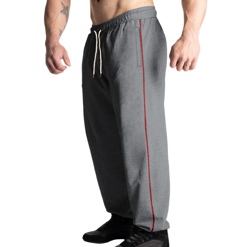 Herren nan weite Freizeit-Jogginghose mit elastischem Tunnelzugbund, dezentem Seitenstreifen und tiefen Eingrifftaschen Drune
