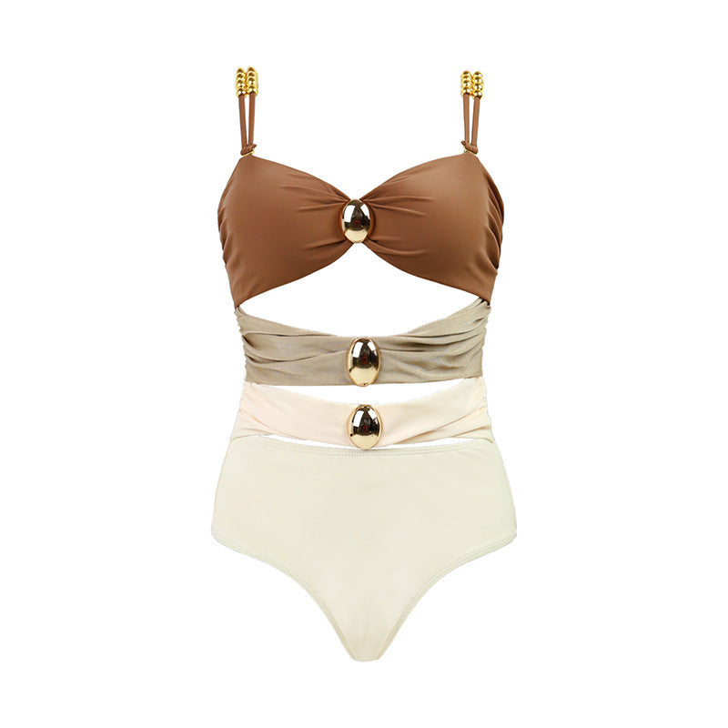 Damen Hochtaillierter Einteiler mit modischen Cut-Outs Drune