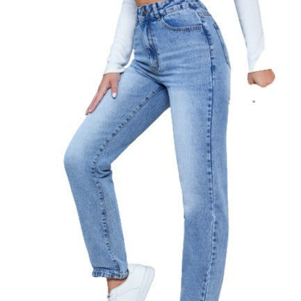 Damen High-Waist Jeans im modernen Straight-Leg Schnitt Drune