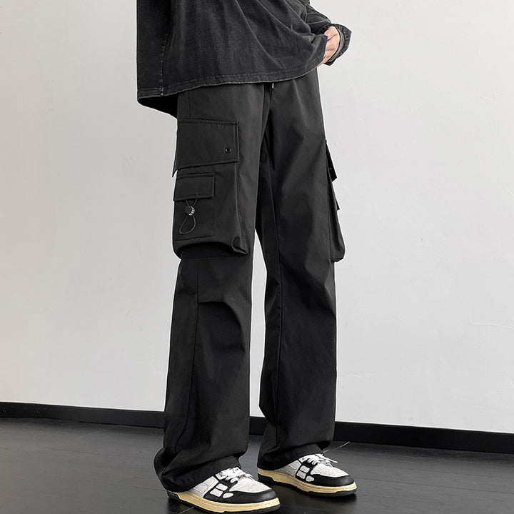 Herren Cargo-Freizeithose mit weitem Bein, Multitaschen und Tunnelzug Drune