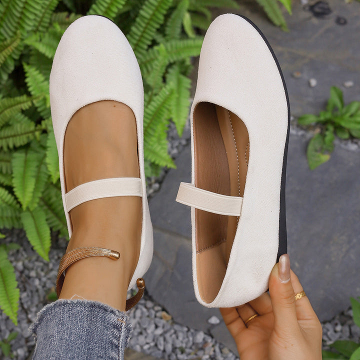 Damen Ballerinas mit verstellbarem Riemen und komfortablem Fußbett Drune