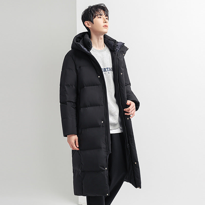 Herren Lange Steppjacke mit Kapuze Drune 1787978142