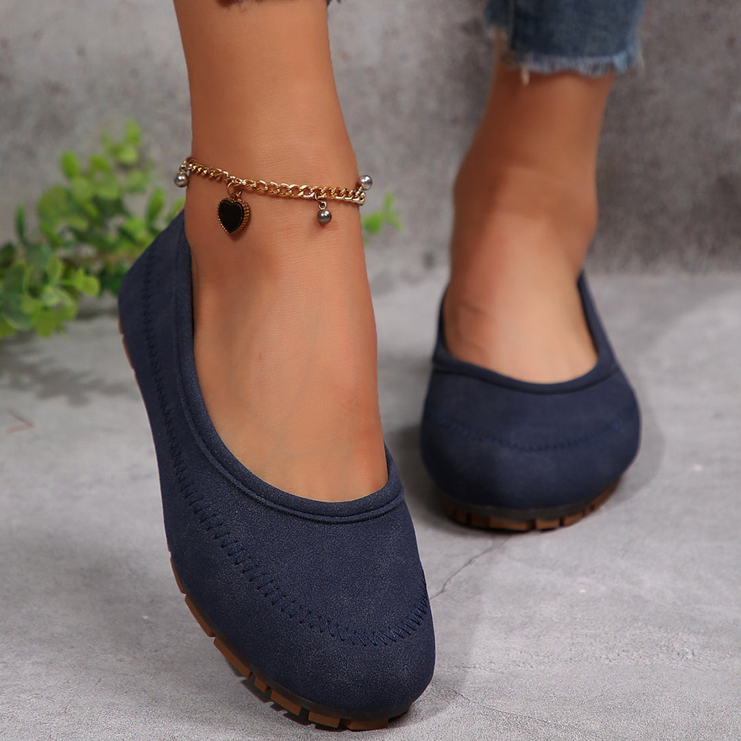 Damen  komfortable Ballerina-Slipper mit gepolstertem Komfortfußbett und rutschfester Profilsohle Drune