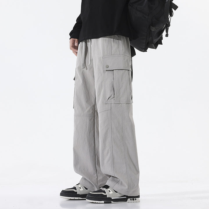 Herren Oversize-Cargohose im Utility-Stil mit Tunnelzugbund und großen Klappentaschen Drune