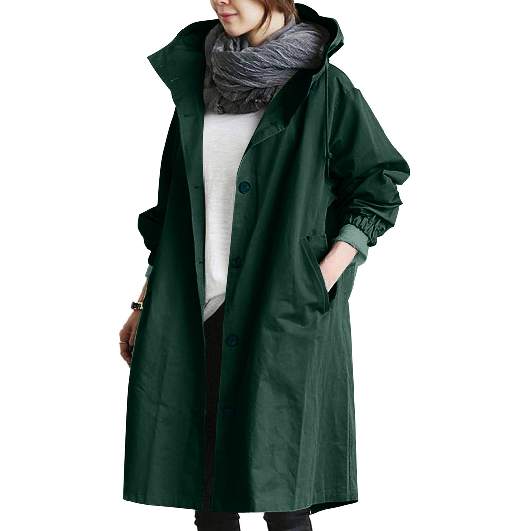 Drune | Damen Oversized Kapuzen-Trenchcoat