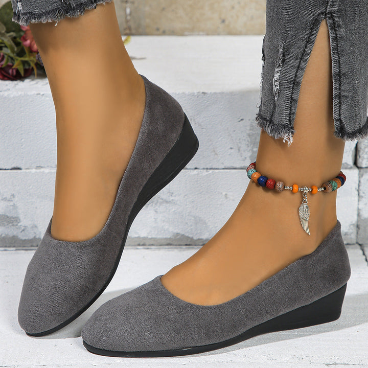 Damen elegante Wedge-Pantoletten mit bequemen Fußbett und rutschfester Sohle Drune