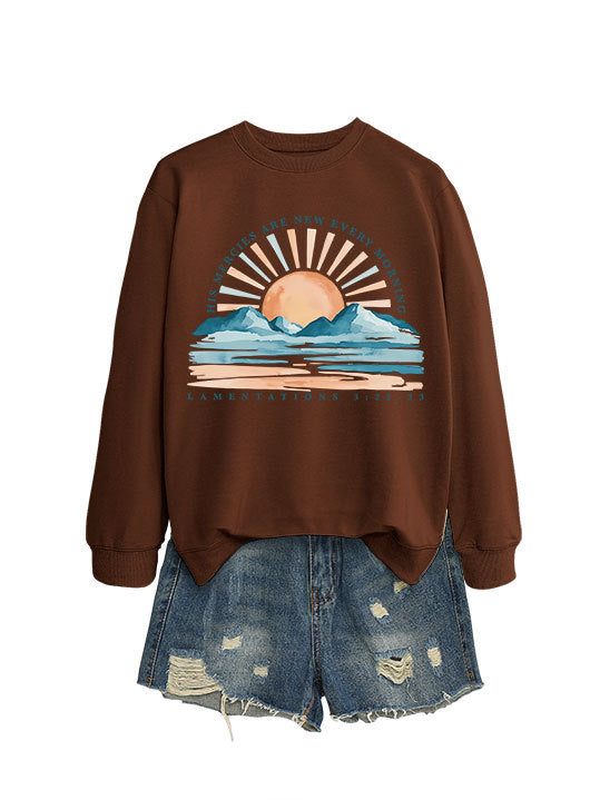 Damen Sweatshirt mit inspirierendem Sonnenaufgangsdesign und lässigem Schnitt Drune
