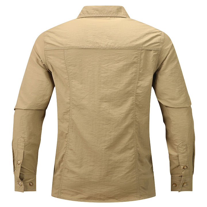 Herren nan leichtes Utility-Outdoorhemd mit aufgesetzten Klappbrusttaschen und aufrollbaren Ärmeln Drune