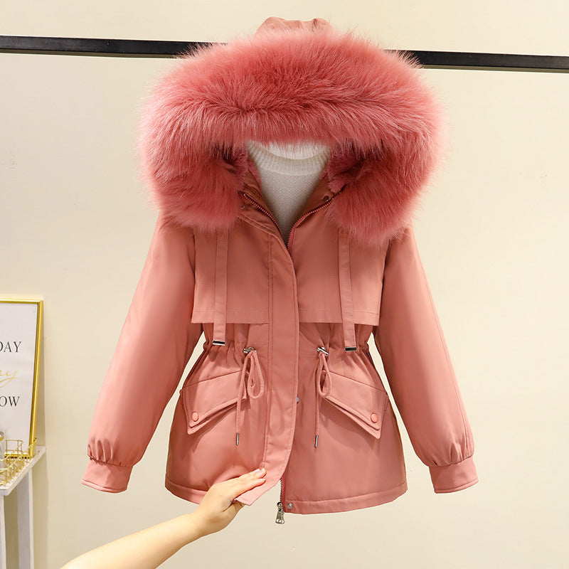 Damen Winterjacke mit funktionalem Reißverschluss und abnehmbarem Kunstpelzkragen Drune