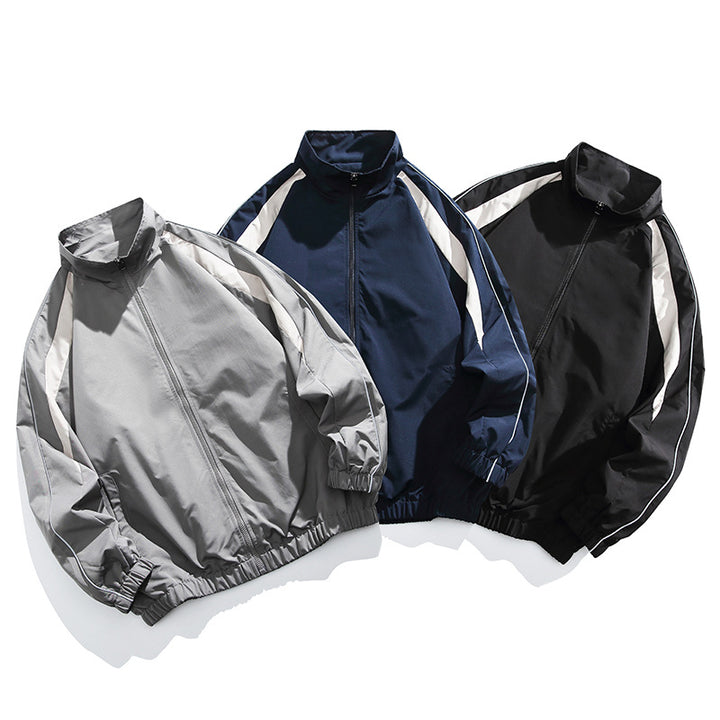 Herren Sportliche Trainingsjacke mit hohem Kragen Drune