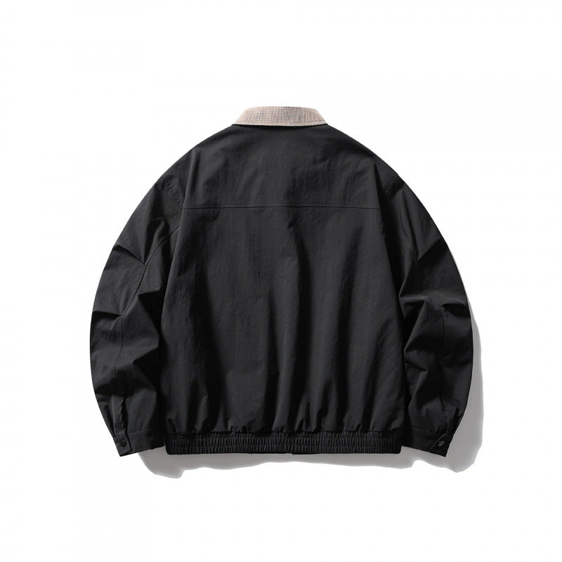 Herren Leichte Harringtonjacke mit Cordkragen und elastischem Saum Drune