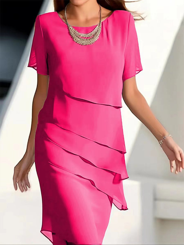 Damen Elegantes und fließendes Kleid mit Layering-Effekt Drune