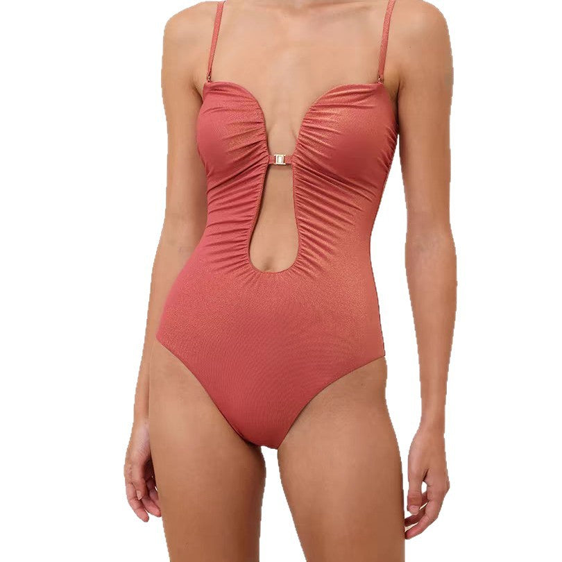 Damen eleganter Einteiler-Badeanzug mit cut-out Details Drune