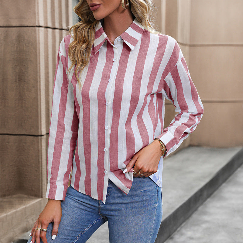 Damen Elegante Bluse mit Streifen Drune