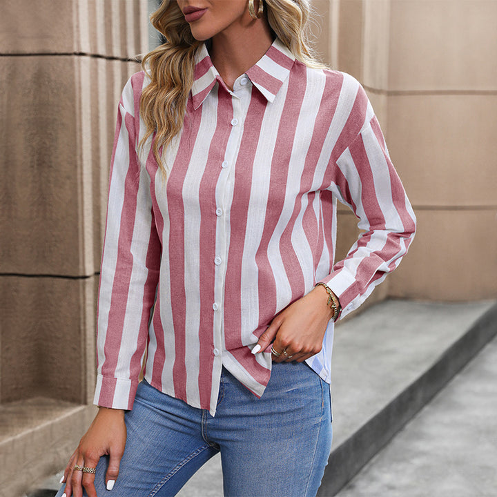 Damen Elegante Bluse mit Streifen Drune