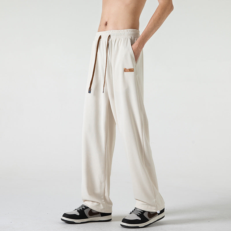 Herren Lounge-Jogginghose im Oversize-Straßenstil mit extra weitem Bein und Kordelzug Drune