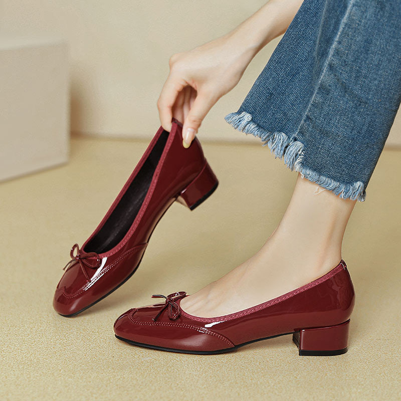 Damen elegante Ballerinas mit dekorativem Schleifendetail Drune