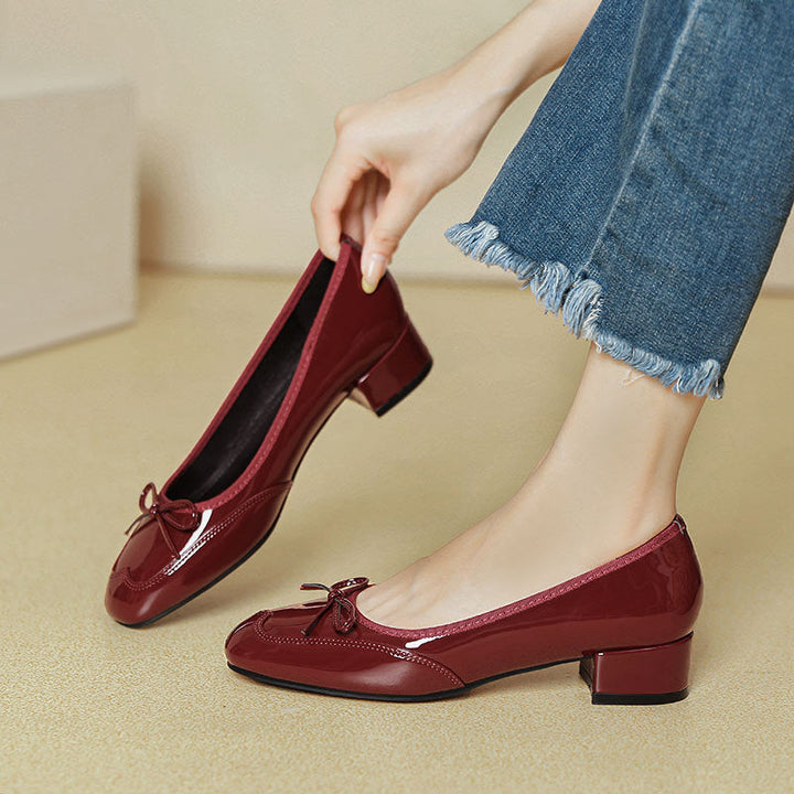Damen elegante Ballerinas mit dekorativem Schleifendetail Drune