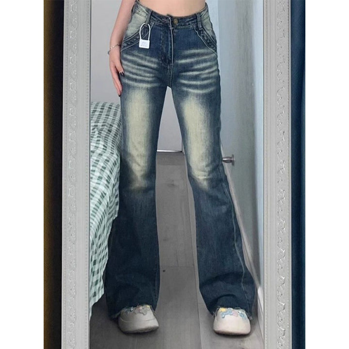 Damen High-Waisted Flared Jeans Drune