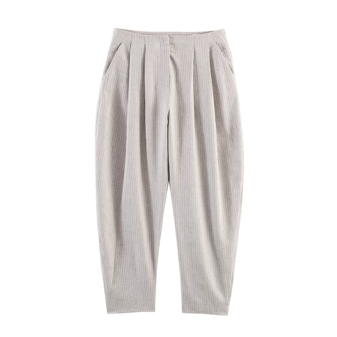 Damen Zweiteiliges Tailored-Set mit Cropped-Blazer und hochtaillierter Faltenhose Drune