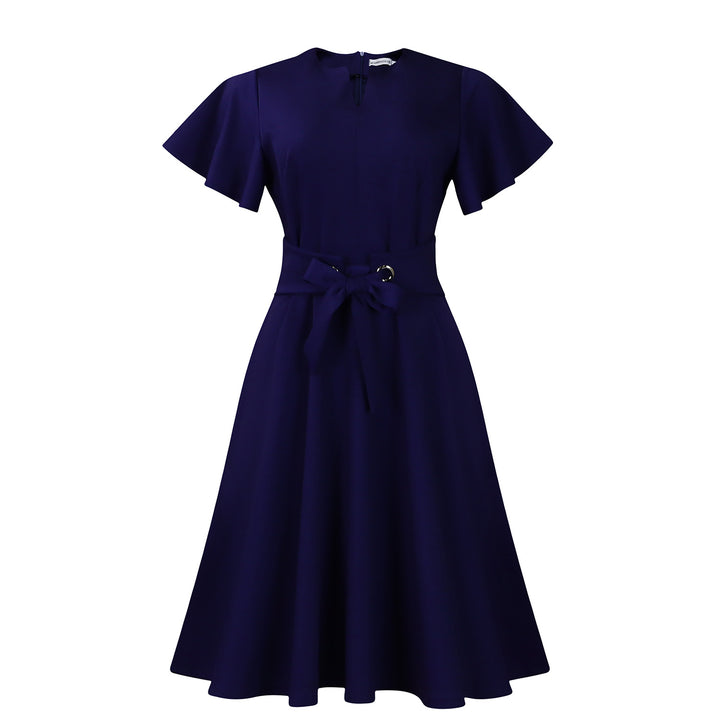 Damen Sommerliches Wickelkleid mit legerem Schnitt und Taillengürtel Drune