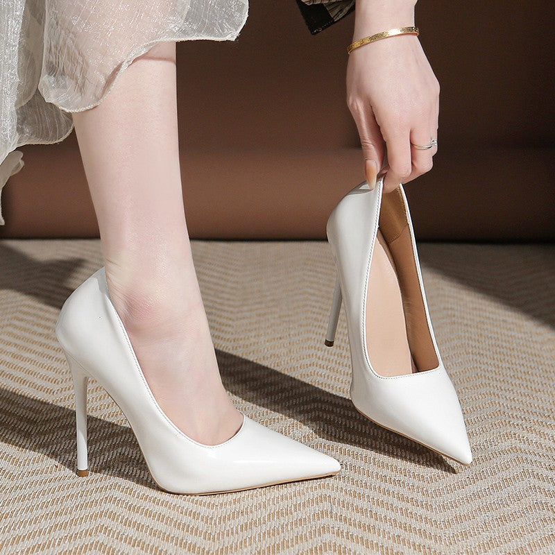 Damen Elegante spitz zulaufende Lackpumps mit extra hohem Stilettoabsatz Drune