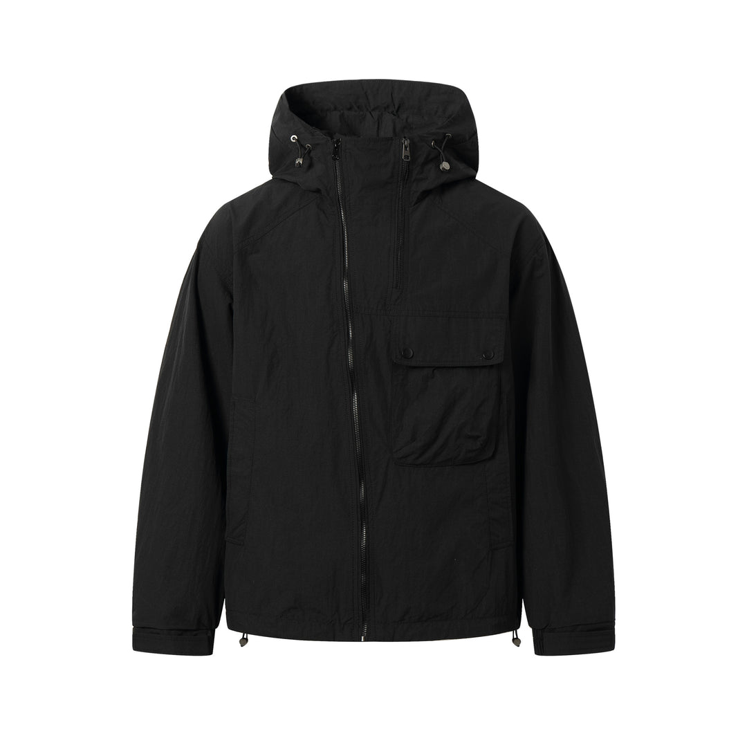 Unisex Leichte technische Kapuzenjacke im Boxy‑Schnitt mit Utility‑Taschen Drune