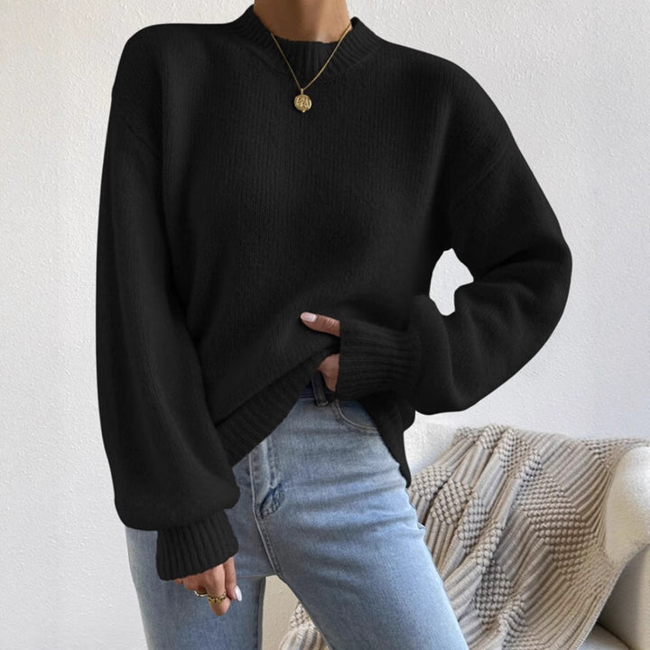 Damen Oversize Feinstrickpullover mit angedeutetem Mohair‑Effekt und verlängerten Rippbündchen Drune