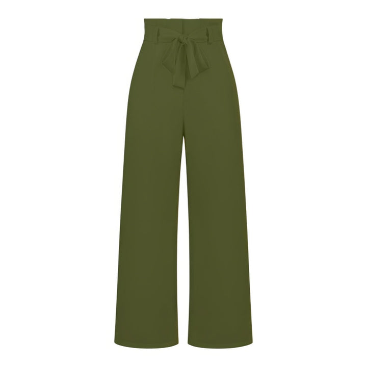 Damen Weit geschnittene Hochbundhose mit Bindegürtel Drune