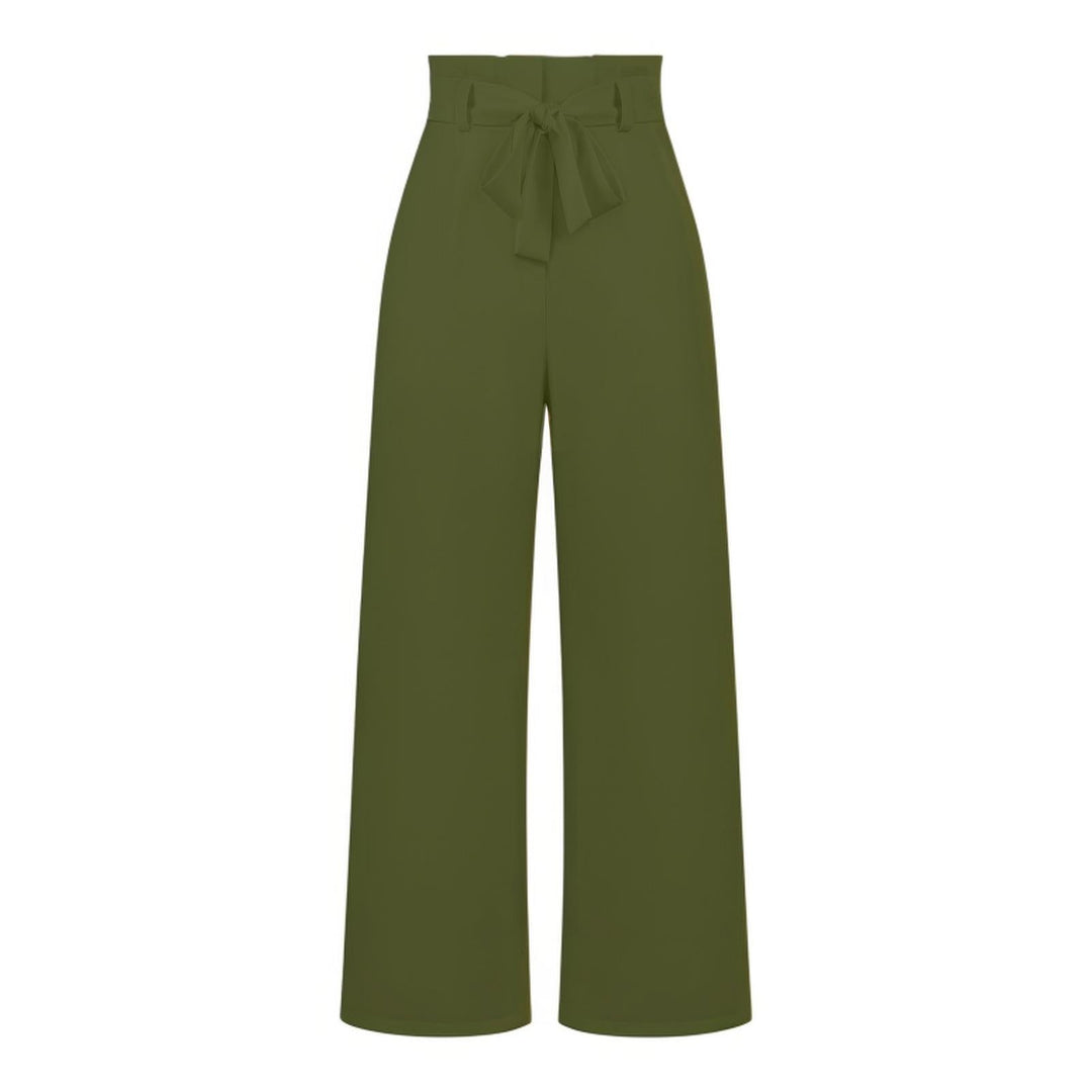 Damen Weit geschnittene Hochbundhose mit Bindegürtel Drune