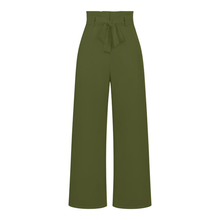 Damen Weit geschnittene Hochbundhose mit Bindegürtel Drune