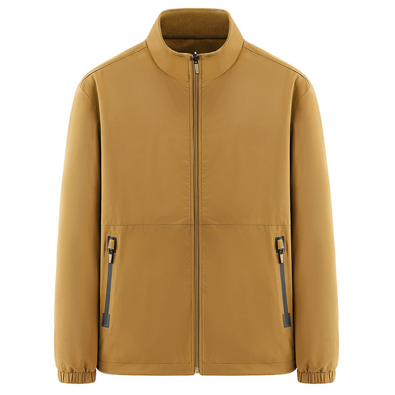 Herren Minimalistische technische Allwetter-Softshelljacke mit Stehkragen und wasserabweisenden Reißverschlüssen Drune
