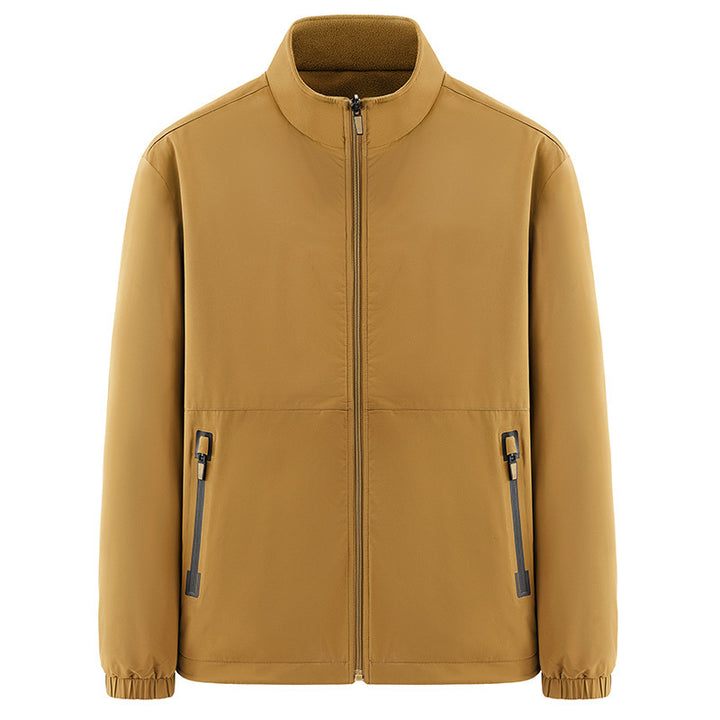Herren Minimalistische technische Allwetter-Softshelljacke mit Stehkragen und wasserabweisenden Reißverschlüssen Drune