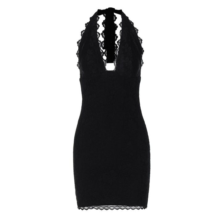 Damen Spitzen-Minikleid mit verführerischem V-Ausschnitt und eleganten Details Drune