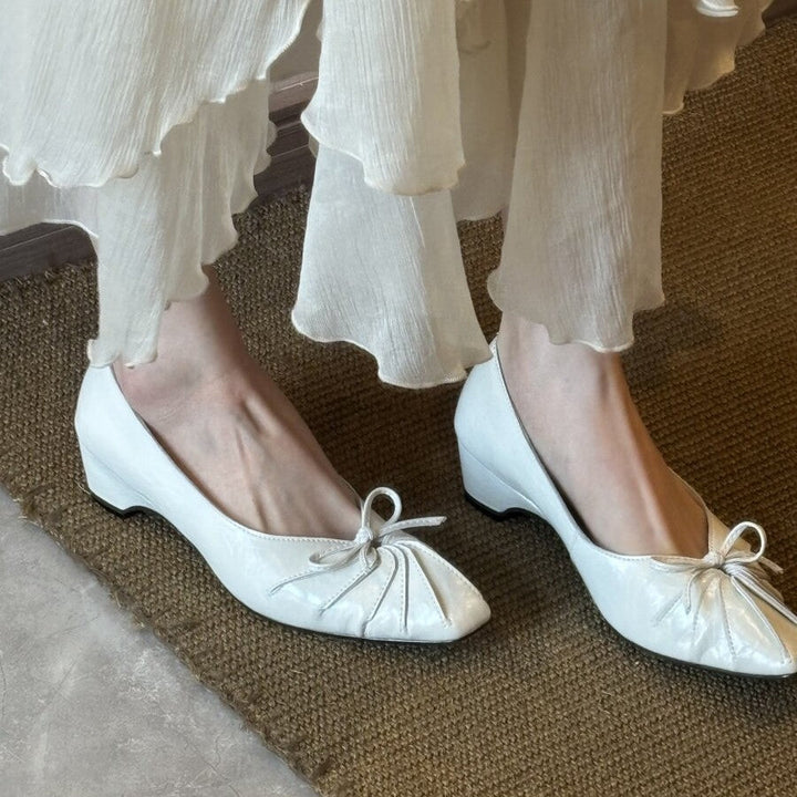 Damen elegante Ballerinas mit raffiniertem Faltendesign und bequemer Innensohle Drune