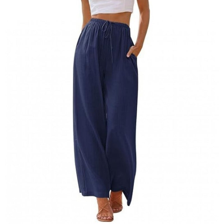 Damen Weite Palazzo-Hose mit elastischem Bund und seitlichen Taschen Drune