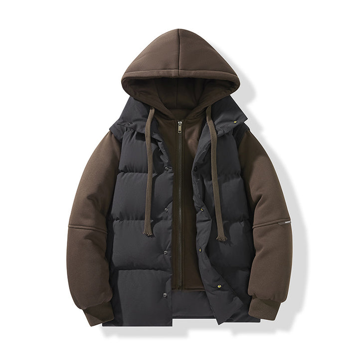 Herren Hybrid-Steppjacke mit integrierter Kapuzen-Fleeceinnenschicht Drune