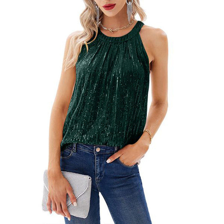 Damen Glitzerndes Oberteil mit eleganter Rüschen- und Schimmerstruktur Drune