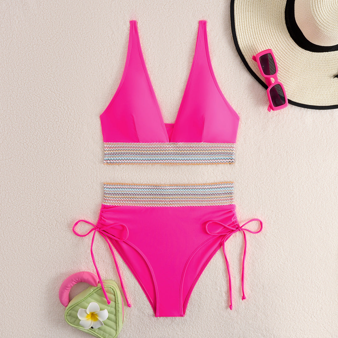 Damen Hochtailliertes Bikini-Set mit trendigen Schnürdetails Drune