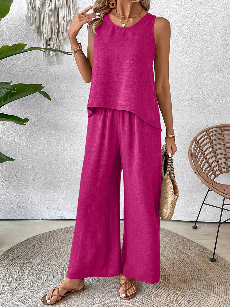 Damen luftiges Sommer-Set mit gehäkeltem Rückenteil und weitem Schnitt Drune