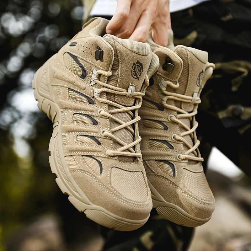 Herren Knöchelhohe Wüsten‑Tactical Trekkingstiefel aus Velours‑Cordura mit stoßdämpfender Trailsohle Drune