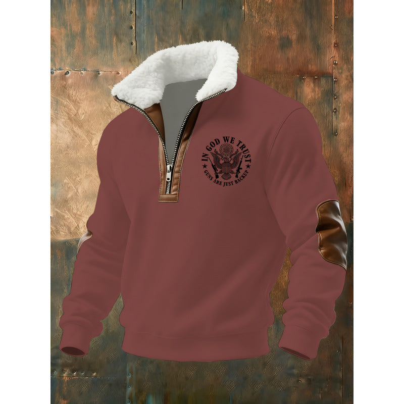 Herren Klassischer Kapuzenpullover mit Fleece-Detail Drune