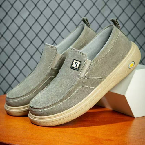 Herren Canvas-Slip-On Freizeit-Slipper mit ergonomischer Komfortplateau-Sohle Drune